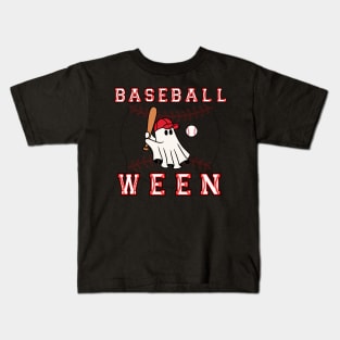 Baseball Ghost Halloween Kids T-Shirt